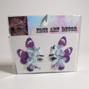 1033 - Purple Butterfly and Flower Face Gem