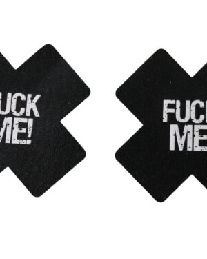1212 - Black X glow in the dark pasties-word ..