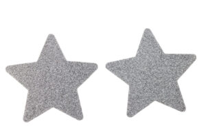 1217 - White glitter star pasties