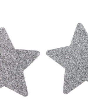 1217 - White glitter star pasties