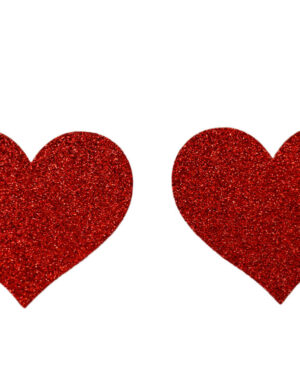 1219 - Red glitter heart pasties