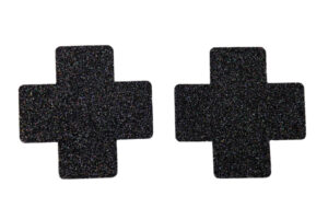 1236 - "X" black glitter pasties