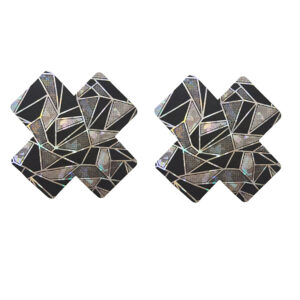 1254 - Black Geometric Pattern pasties