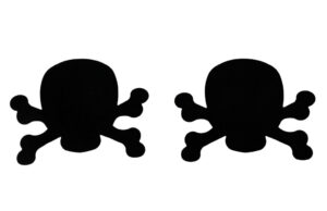 1277 - Black skull shape pasties