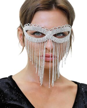 14667 - Fringe rhinestone mask