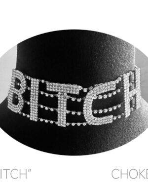 16951 - s rs 4row rihnestone bitch word choker