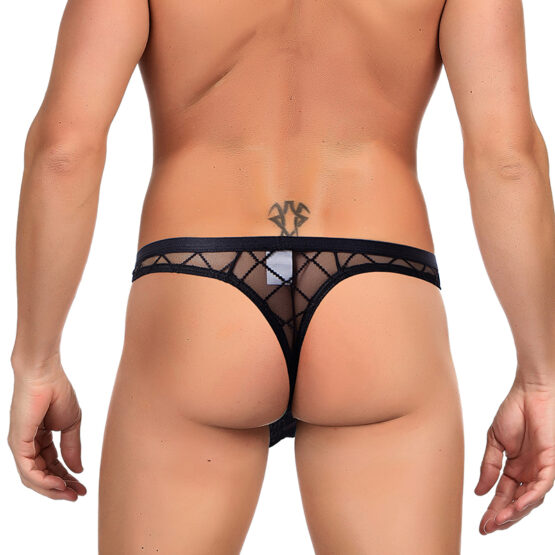 19211-SM - Black diamond Mesh Mens Underwear - Image 2