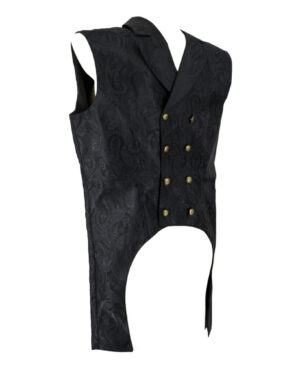 200120 - Paisley satin jacquard long pirate vest