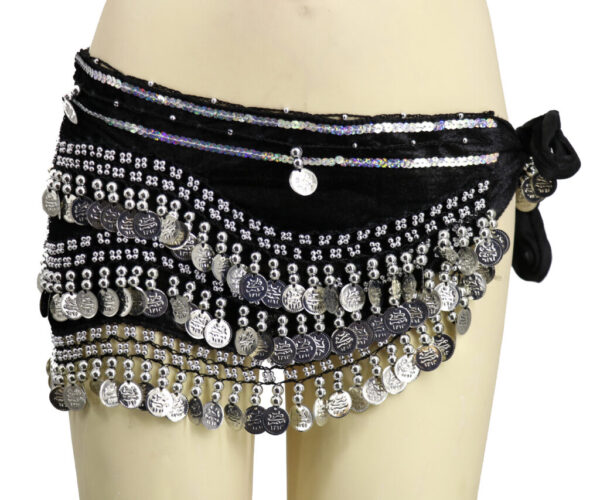 2071 - Velvet Coin Sash-BLK/GLD - Image 4