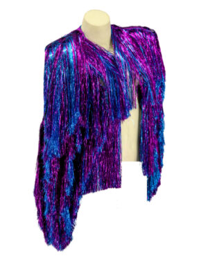 2541 - Tinsel fringe jacket-Purple/blue