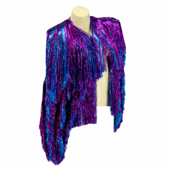 2541 - Tinsel fringe jacket-Purple/blue