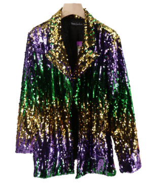 2662 - Mardi Gras sequin tricolor blazer