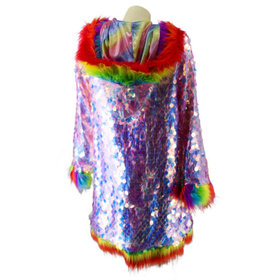 2666 - Rainbow hooded faux fur jacket .. - Image 2