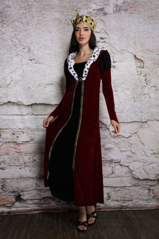 2673 - Royal queen coat with fox fur trim-2XL
