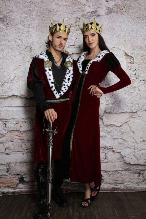 2673 - Royal queen coat with fox fur trim-2XL - Image 3