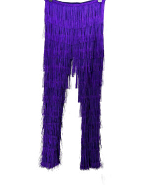 3877 - Purple tassel fringe pants