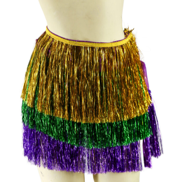 3885 - Layered tinsel wrap skirt, Mardi Gras - Image 2