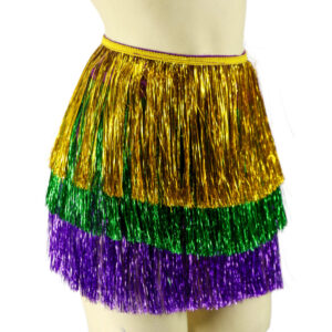 3885 - Layered tinsel wrap skirt, Mardi Gras