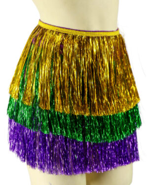3885 - Layered tinsel wrap skirt, Mardi Gras