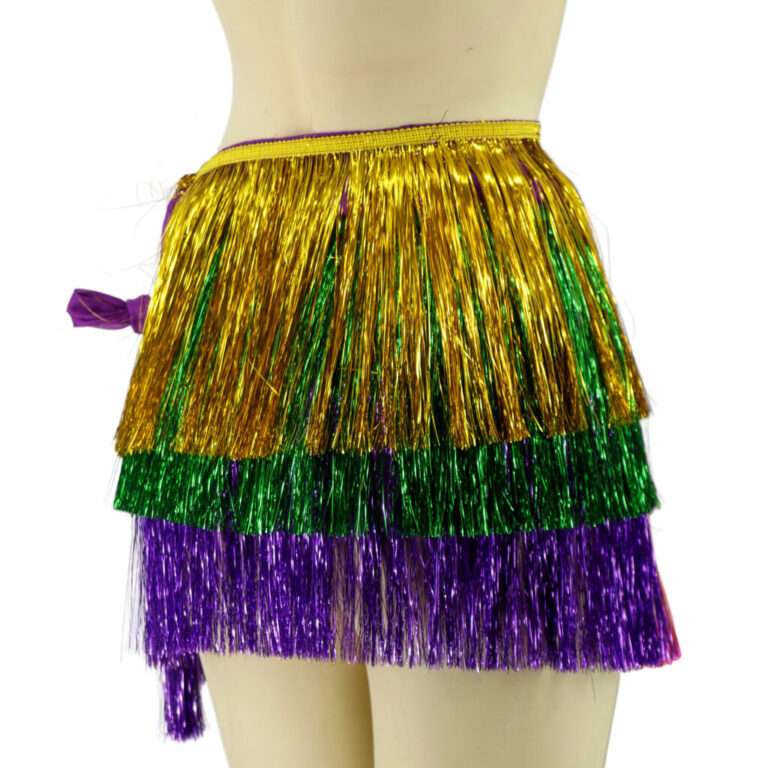 3885 - Layered tinsel wrap skirt, Mardi Gras - Image 3