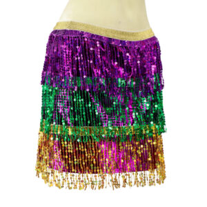 3886 - Mardi Gras sequin tri color skirt