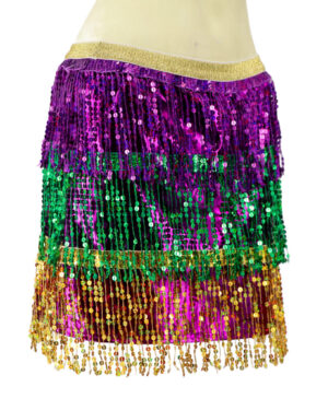 3886 - Mardi Gras sequin tri color skirt