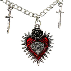 55509 - Evil eye heart necklace with swords....