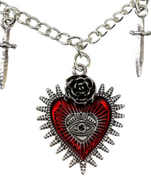 55509 - Evil eye heart necklace with swords....