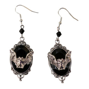 55527 - Bat cameo earrings