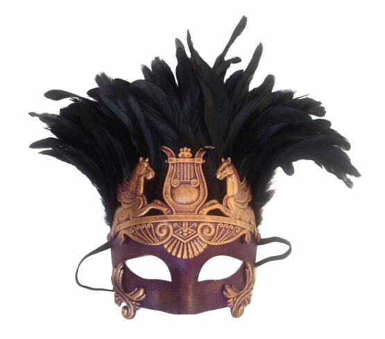 63273 - Metal Venetian Mask w/ Feathers