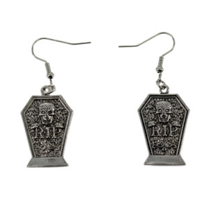 68570 - RIP Casket Earrings, Gray