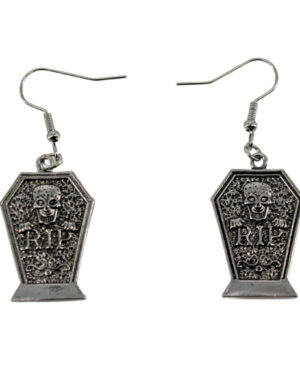 68570 - RIP Casket Earrings, Gray