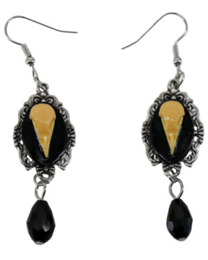 68589 - Vintage bird skull pendant earrings