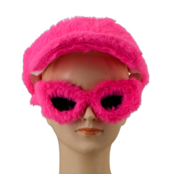 69182 - 3 pcs pink fur set- glasses, visor, bumbag - Image 3