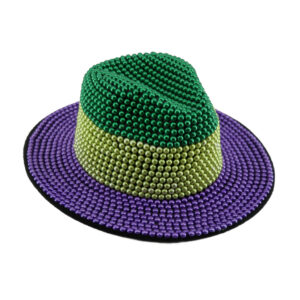 69595 - Mardi Gras Beaded Fedora Hat