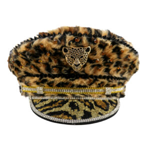 69601 - Leopard print with gemstones hat