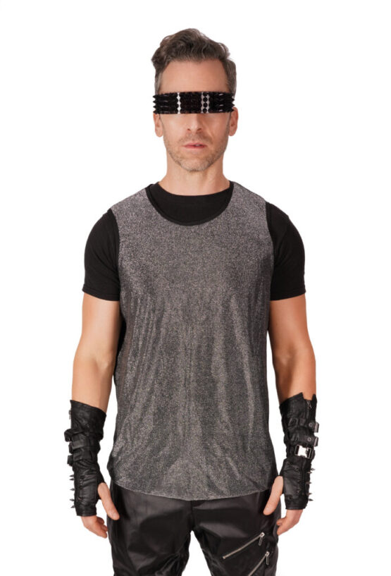 7380 - Sleeveless knit tank shirt-Silver - Image 2