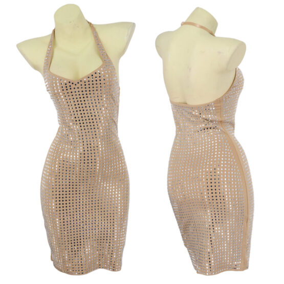7560 - Rhinestone halter mini dress - Image 3