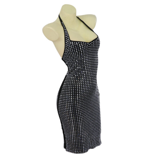 7560 - Rhinestone halter mini dress - Image 2