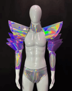 7916 - 2 PC Holographic Galactic Costume with Puff Shoulder Piece