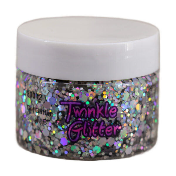 80012 - Gel glitter -  40-50g- Silver AB - Image 2