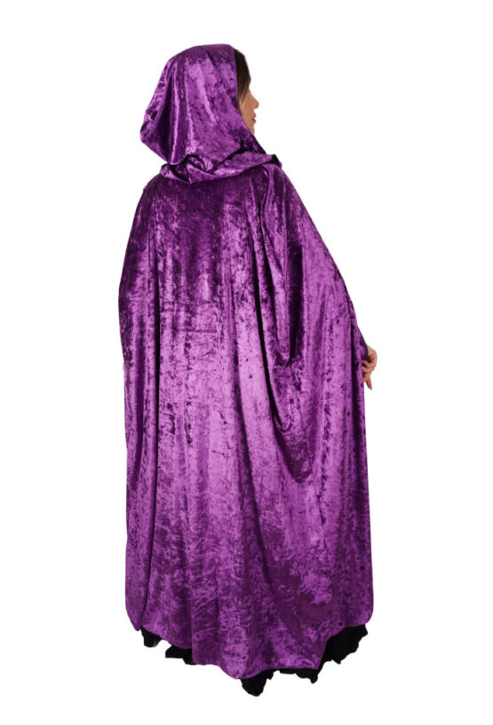 8494 - Velvet hooded cape, Purple - Image 2