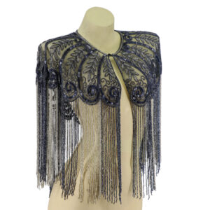 8871 - Beaded Shawl w/collar - 24" tassel