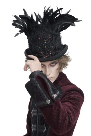 AS187 - Gothic Feather Top Hat