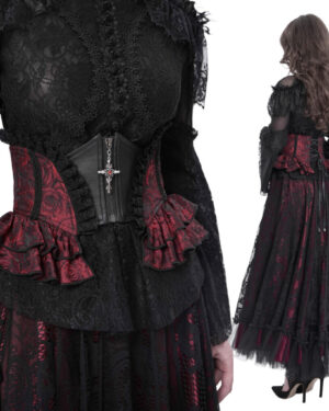 AS20902 - Red rose ruffle corset