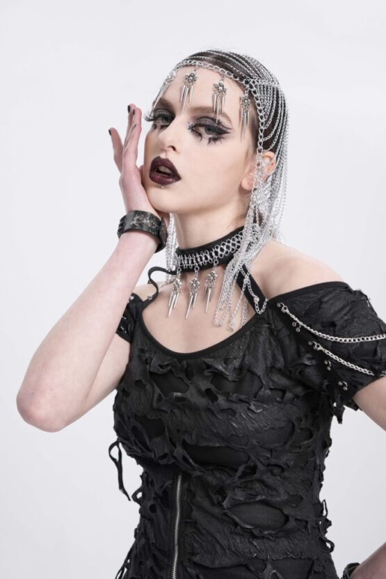 AS220 - Distressed safety pin headband - Image 5