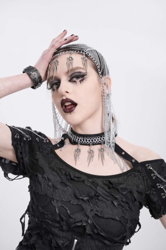 AS220 - Distressed safety pin headband - Image 7