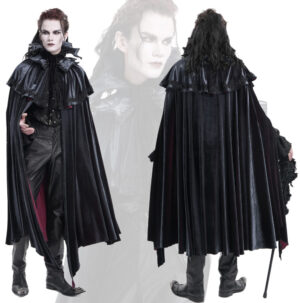 CA050 - Gothic two tone velvet cape-Blue/red