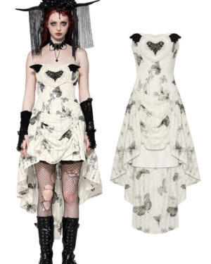 DW1013 - Hi-lo dark butterfly dress