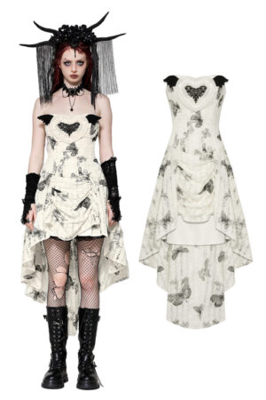 DW1013 - Hi-lo dark butterfly dress
